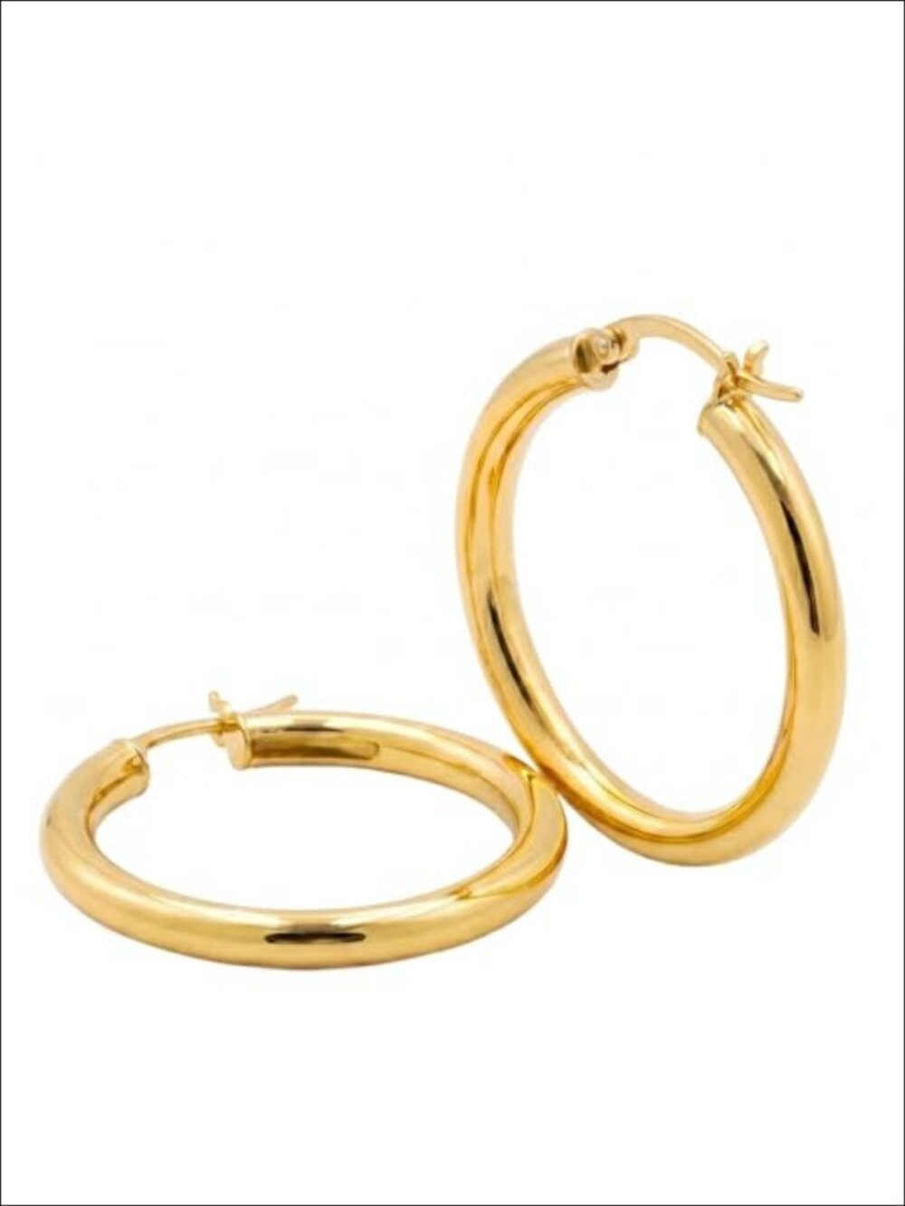 14K Gold Plated Hoop Earrings Lightweight Everyday Minimalist Gift